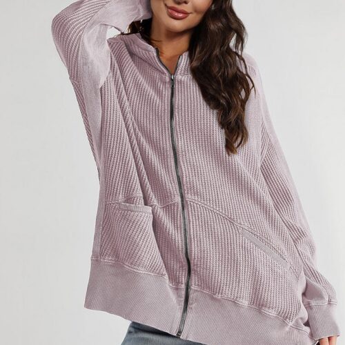 Lilac Zip-Up Long Sleeve Jacket