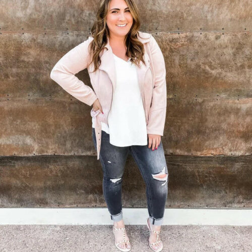 Belted Suede Moto Jacket